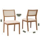 Ver imagem 3 de Conjunto 2 Cadeiras para Sala de Jantar em Madeira Tauari Tamarindo Marrom/Trama Bege