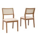 Ver imagem 1 de Conjunto 2 Cadeiras para Sala de Jantar em Madeira Tauari Tamarindo Marrom/Trama Bege
