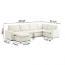 Ver imagem 2 de Sofá de Canto Modular Hug 8 Lugares 423x213cm com 1 Puff em Linho CabeCasa MadeiraOriginals