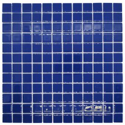 Pastilha de Vidro Cristal Lisa Azul para Piscina 30x30cm - 1