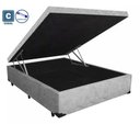 Ver imagem 4 de Cama Base Box Baú Casal Super Black Suede Cinza + Colchão Casal Super Black D33 28x138x188
