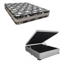 Ver imagem 1 de Cama Base Box Baú Casal Super Black Suede Cinza + Colchão Casal Super Black D33 28x138x188