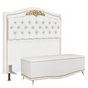 Ver imagem 1 de Cabeceira Casal Queen 160cm C/ Calçadeira Baú J02 Branco