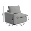 Ver imagem 4 de Sofá de Canto Modular Hug 8 Lugares 423x213cm com 1 Puff em Linho CabeCasa MadeiraOriginals