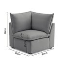 Ver mais imagens de Sofá de Canto Modular Hug 8 Lugares 423x213cm com 1 Puff em Linho CabeCasa MadeiraOriginals