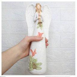Decoração Estatueta Natalina Anjo com Trombeta em Resina 28cm - 4
