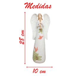 Decoração Estatueta Natalina Anjo com Trombeta em Resina 28cm - 2
