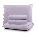 Ver imagem 1 de Jogo Cama King Cherry Bordado Inglês 4pç 100% Poliéster - Lilas