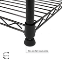 Ver imagem 6 de Estante de Aço Preta 4 Andares Prateleiras Ajustáveis Rack Aramado 35x35x85