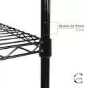 Ver imagem 7 de Estante de Aço Preta 4 Andares Prateleiras Ajustáveis Rack Aramado 35x35x85