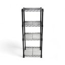 Ver imagem 3 de Estante de Aço Preta 4 Andares Prateleiras Ajustáveis Rack Aramado 35x35x85