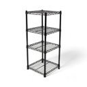 Ver imagem 1 de Estante de Aço Preta 4 Andares Prateleiras Ajustáveis Rack Aramado 35x35x85