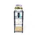 Ver imagem 4 de Estante de Aço Preta 4 Andares Prateleiras Ajustáveis Rack Aramado 35x35x85