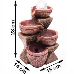Fonte De Água Decorativa Cascata 3 Quedas Luz De Led - 220V - 2