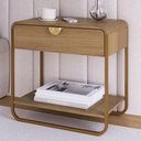 Ver imagem 2 de Kit 02 Mesas de Cabeceira 1 Gaveta Organica 60 Cm 28061 Artesano Hanover Dourado