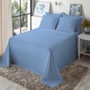 Ver imagem 3 de Jogo Cama Queen Size Algodão 130 Fios Liso Conforto Macio