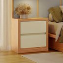 Ver imagem 1 de Mesa de Cabeceira Moderna 54 cm Premium com 02 Gavetas 100% MDF Dalla Costa Cor:Off White com
