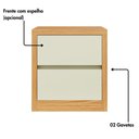 Ver imagem 4 de Mesa de Cabeceira Moderna 54 cm Premium com 02 Gavetas 100% MDF Dalla Costa Cor:Off White com