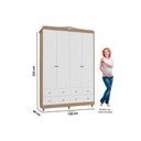 Ver imagem 2 de Guarda Roupa Infantil Elô c/ 4 Portas e 4 Gavetas Branco - Peroba