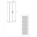 Ver imagem 4 de Armário Multiuso Uruguay 2 Portas 4 Prateleiras MDP 62cm Nogueira com Off White