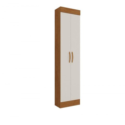 Armário Multiuso Uruguay 2 Portas 4 Prateleiras MDP 62cm Nogueira com Off White