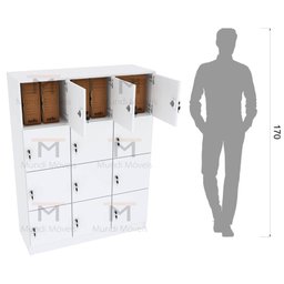 ARMÁRIO ESCANINHO 12 PORTAS CHAVE M226.2021.B ORGANIZADOR MUNDI MOVEIS - 5