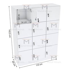 ARMÁRIO ESCANINHO 12 PORTAS CHAVE M226.2021.B ORGANIZADOR MUNDI MOVEIS - 2