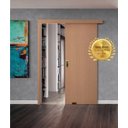 Ver imagem 2 de PORTA DE CORRER MADEIRA 2,10 X 0,70 LISA COM PUXADOR E FECHADURA