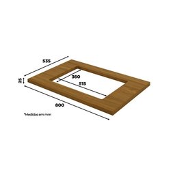 Balcão Modulado 300cm de Cozinha com Espaço para Cooktop Forno de Embutir Pia Americana Henn - 4