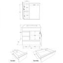 Ver imagem 4 de Kit Gabinete de Banheiro Suspenso 1 Porta 3 Gavetas Espelheira 1 Porta e Cuba em Mármore Sintético a Branco/Texturizado