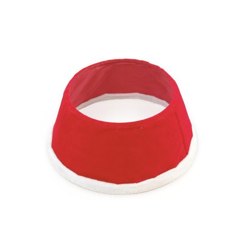 Saia para Arvore de Natal Rigida C/veludo Vrm/bco 58cm