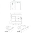 Ver imagem 4 de Kit Gabinete de Banheiro Suspenso 1 Porta 3 Gavetas Espelheira 1 Porta e Cuba em Mármore Sintético A