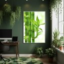 Ver imagem 1 de Quadro Decorativo Bambu Verde 70x50cm Mold Preta