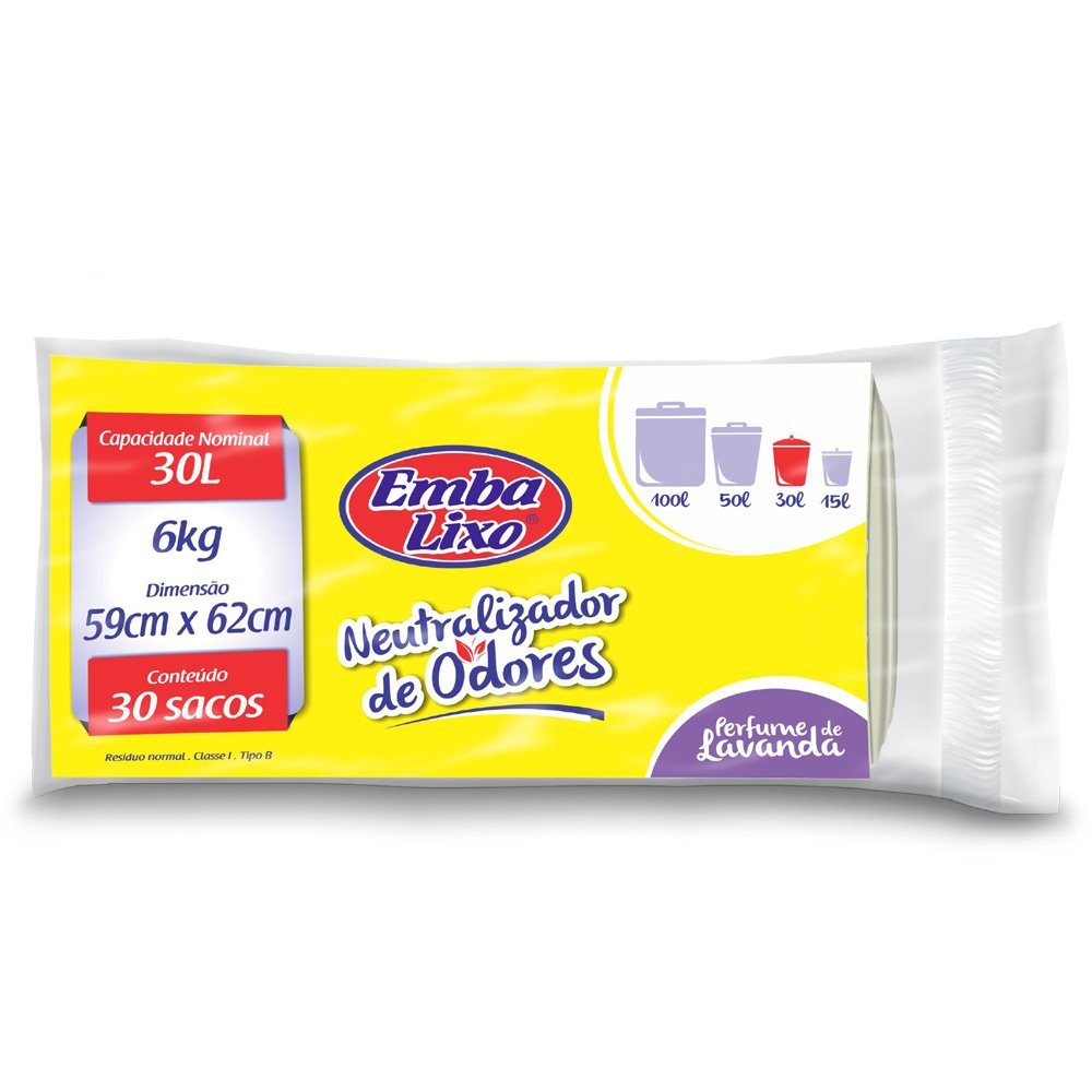 Saco de Lixo Neutralizador de Odores 30L com 30 Unid. Embalixo - 1