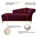 Ver imagem 4 de Kit Diva Recamier Vanessa 185cm Lado Esquerdo e 01 Poltrona Laura Suede Adj Decor Bordô