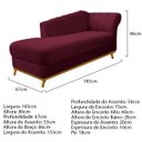 Ver imagem 2 de Kit Diva Recamier Vanessa 185cm Lado Esquerdo e 01 Poltrona Laura Suede Adj Decor Bordô