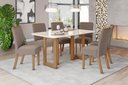Ver imagem 1 de Mesa de Jantar Yara 160 C. Vidro 6 Cad. Malu Amendoa - Henn