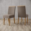 Ver imagem 2 de Mesa de Jantar Yara 160 C. Vidro 6 Cad. Malu Amendoa - Henn