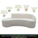 Ver imagem 3 de Sofá Curvo 4 Lugares 230cm Eron Braço Esquerdo Bouclé Off White - Nexta Casa