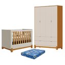 Ver imagem 1 de Berço Americano Lótus Liso Areia Savana com Guarda Roupa Infantil Lotus Liso 4 Portas Areia Savana C