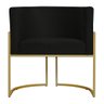 Kit 6 Poltronas Decorativa Sala de Estar Luana Base Gold Suede Preto - Montanaris Decor Md Montanari - 2