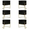 Kit 6 Poltronas Decorativa Sala de Estar Luana Base Gold Suede Preto - Montanaris Decor Md Montanari - 1
