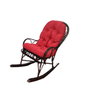 Ver imagem 1 de Cadeira de Balanço em Vime Preto com Almofada