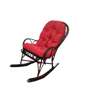 Cadeira de Balanço em Vime Preto com Almofada