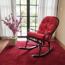 Ver imagem 2 de Cadeira de Balanço em Vime Preto com Almofada