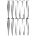 Ver imagem 1 de Kit 12 Pés de Metal 60 CM Hairpin Legs Mesa de Canto Aparador Preto