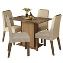Ver imagem 2 de Conjunto Sala de Jantar Tampo de Vidro 4 Cadeiras Rustic/Imperial Jasmin Madesa
