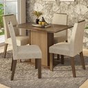 Ver imagem 1 de Conjunto Sala de Jantar Tampo de Vidro 4 Cadeiras Rustic/Imperial Jasmin Madesa