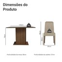 Ver imagem 3 de Conjunto Sala de Jantar Tampo de Vidro 4 Cadeiras Rustic/Imperial Jasmin Madesa