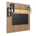 Ver imagem 2 de Painel para TV até 55 Polegadas com LED 1 Prateleira e 4 Nichos Multimóveis Crpro-PTV024 Mel/